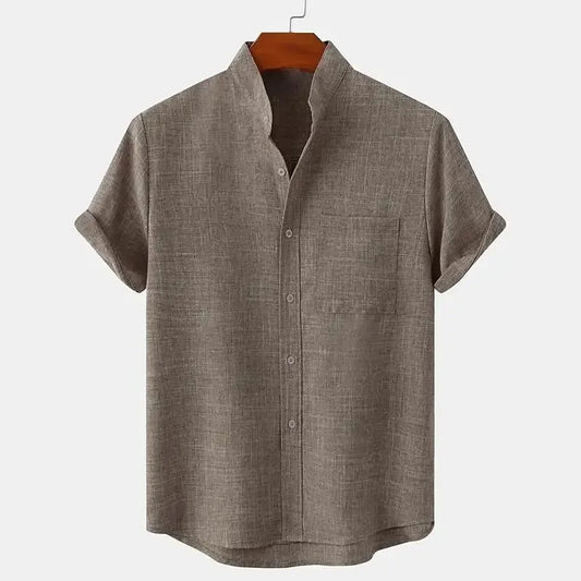 Men’s Short - Sleeve Linen & Cotton Shirt
