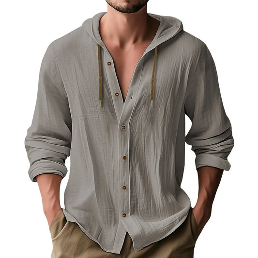 Pure Cotton & Linen Shirt - Long Sleeve Shirt